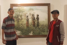 penulis bersama dengan Huang Fong Maestro Cat air (dokumentasi Ign Joko Dwi)
