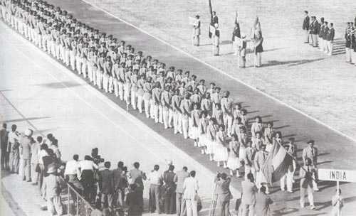 Pembukaan Asian Games New Delhi 1951. Foto oleh Kementrian Pemuda dan Olahraga India