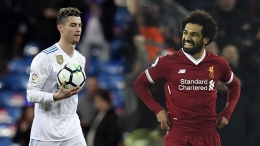 Cristiano Ronaldo vs Mohamed Salah. (Sumber:goal.com)