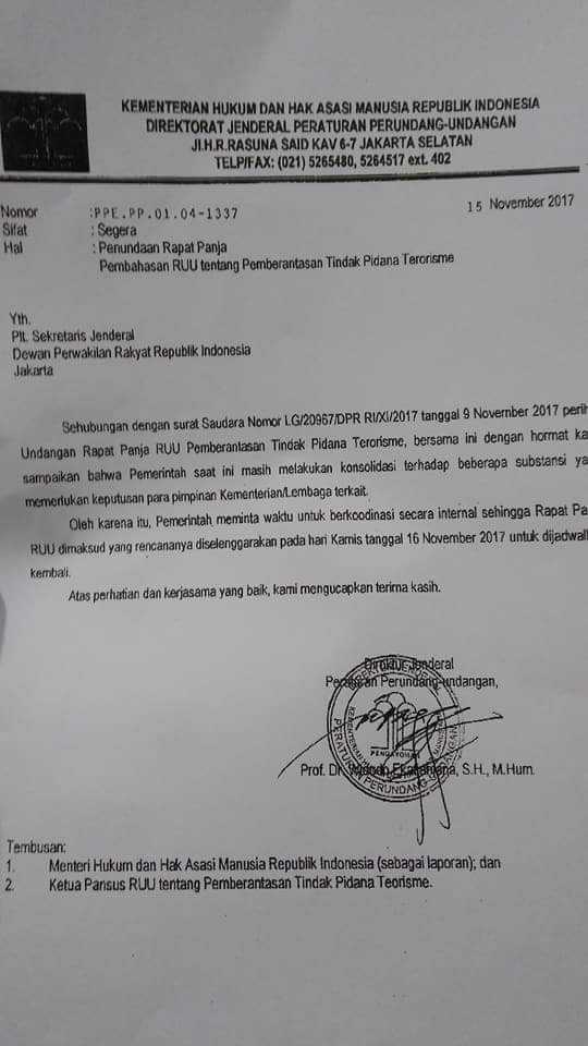 Laporan rapat Pansus tentang kendala pembahasan RUU (dokumen)/Harja Saputra