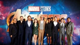 Sutradara bersama para pemain Avengers: Infinity War/www.reuters.com