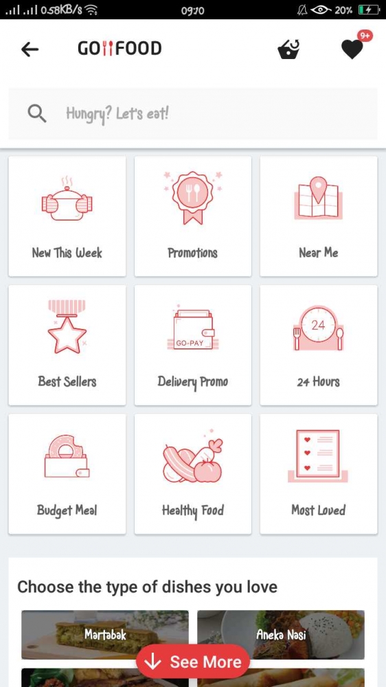 Halaman Muka Go-Food pada Gojek App. (Dok. Pribadi)