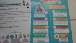 Jadwal Kajian Masjid Ramadhan 17-23 Mei 2018 (dokumentasi pribadi)