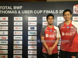 Ganda senior, Mohammad Ahsan/Hendra Setiawan, meraih poin kedua untuk Indonesia/Foto: twitter Ina Badminton