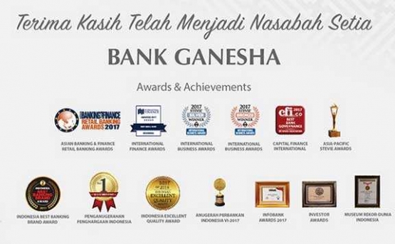 Award & Achievement Bank Ganesha. Dok https://www.bankganesha.co.id/