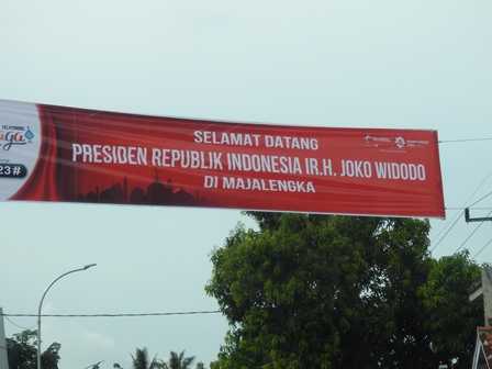Spanduk Selamat Datang Presiden Jokowi (Dokpri)