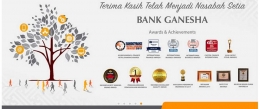 Penghargaan kepada bank Ganesha. Doc: Laman web Bank Ganesha.