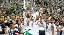 Perayaan Kemenangan Real Madrid di Liga Champions 2018 Sumber: tribunnews.com