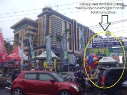 Pasar Takjil Kampung Jawa, pasar dadakan yang terkenal di di samping Masjid Baiturrahmah Kampung Jawa Denpasar (Sumber: dokumen pribadi)