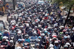 arus mudik sepeda motor lebaran 2014