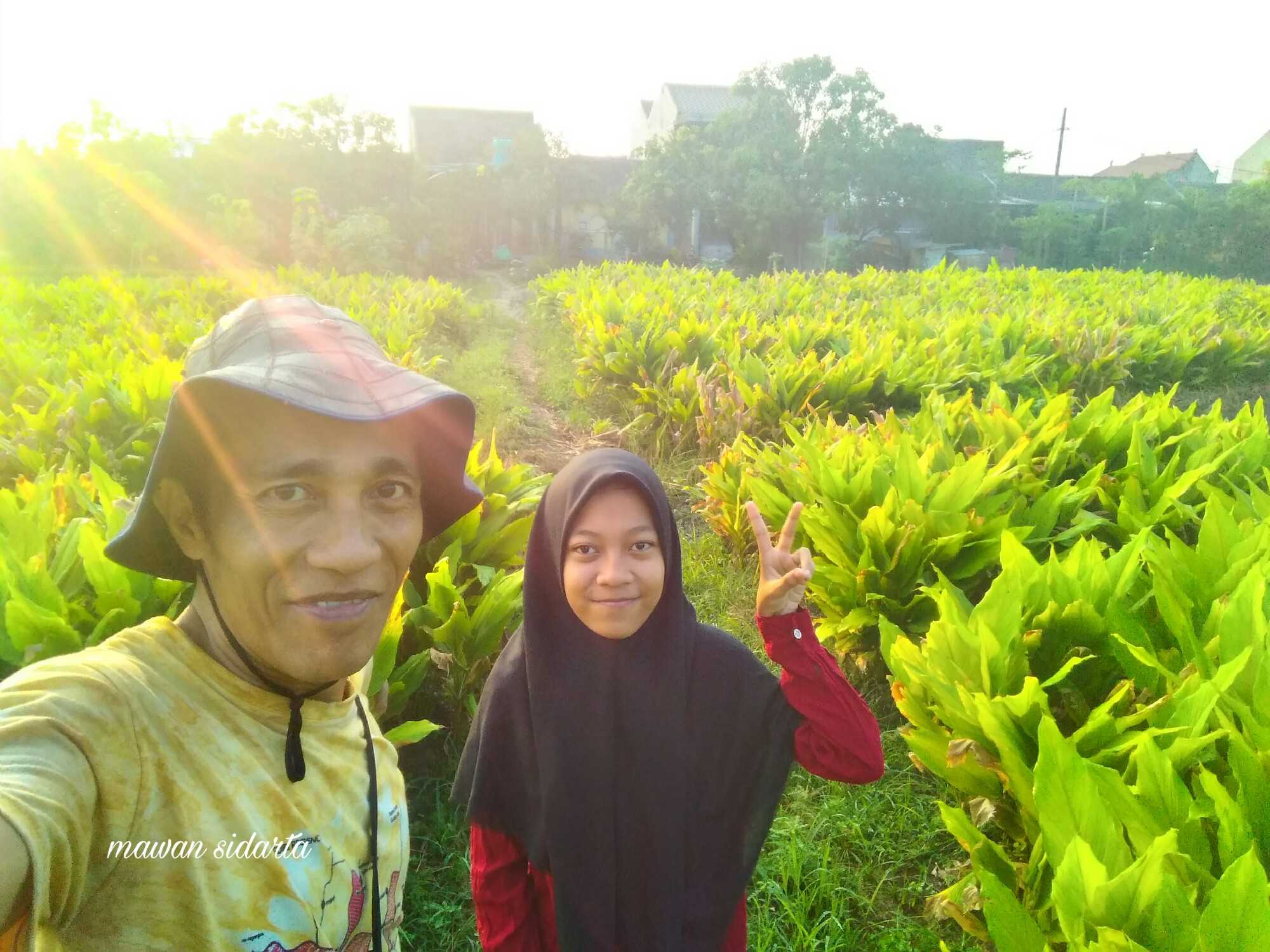 Cukup pakai outfit kaos saja kalau ngabuburit ke sawah (dok.pri)