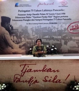 Megawati Soekarnoputri ketika membuka acara peringatan 73 tahun Lahirnya Pancasila. (Foto: BDHS)