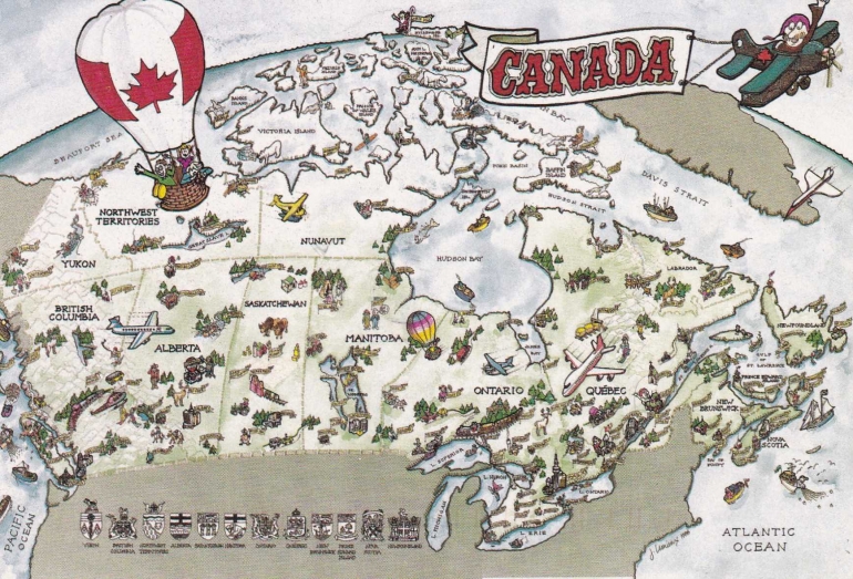 Peta Kanada di kartu pos US-5319341/postcrossing.com