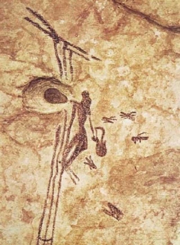 Lukisan dinding goa di Valensia-Spanyol yang mengisahkan pemanen madu (https://www.pinterest.com/pin/838584393086113289/?lp=true).