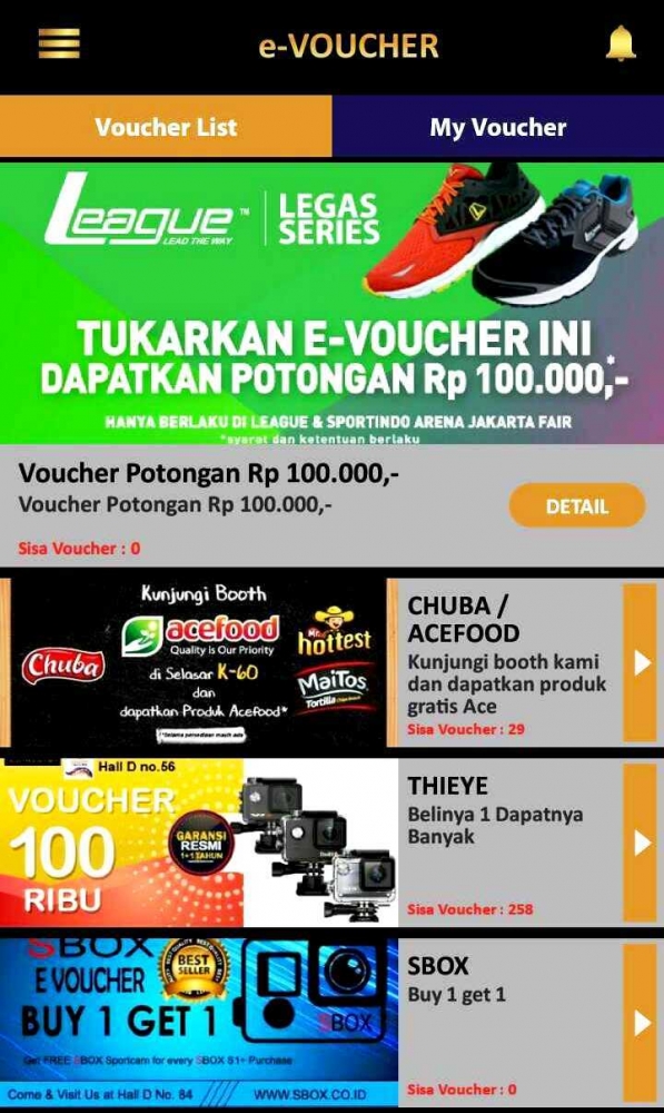 Tampilan aplikasi Jakarta Fair/dokumentasi pribadi