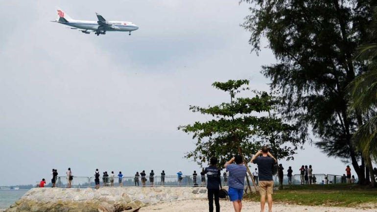 Pesawat yang membawa Kom Jon Un telah mendarat di Singapore. Photo: matzinfo.com