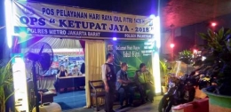 Situasi Pos Pam Ops Ketupat Jaya 2018 Polsek Palmerah di Bunderan Slipi. dokpri