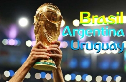 Brasil, Argentina, dan Uruguay, tiga negara juara Piala Dunia dari Amerika Selatan. Foto: PA Photo dengan penyuntingan tambahan.