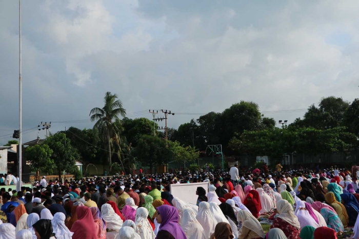 Suasana shalat Idulfitri di Belakangpadang, Batam. | Dokumentasi Pribadi