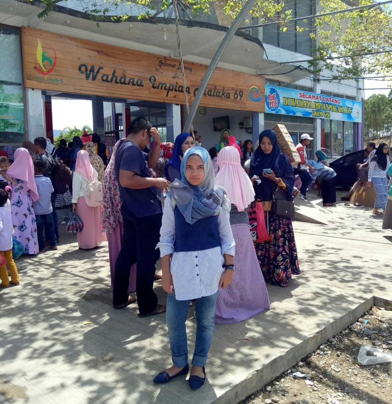 Taman Impian Wisata Air Kuta Malaka Aceh Besar Ramai dikunjungi Warga yang Ingin Menikmati Liburan Panjang Selama Hari Raya Idul Fitri 1439 H. (Foto: Dokpri) 