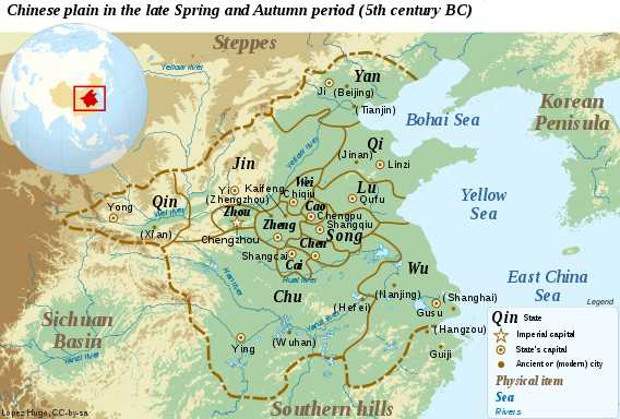 Peta Tiongkok zaman Spring and Autumn 500 BC. (theculturetrip.com