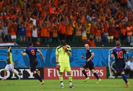 Kiper Spanyol, Iker Casillas, dibobol 5 gol oleh Belanda di Piala Dunia 2014/Foto: Twitter Optajohan