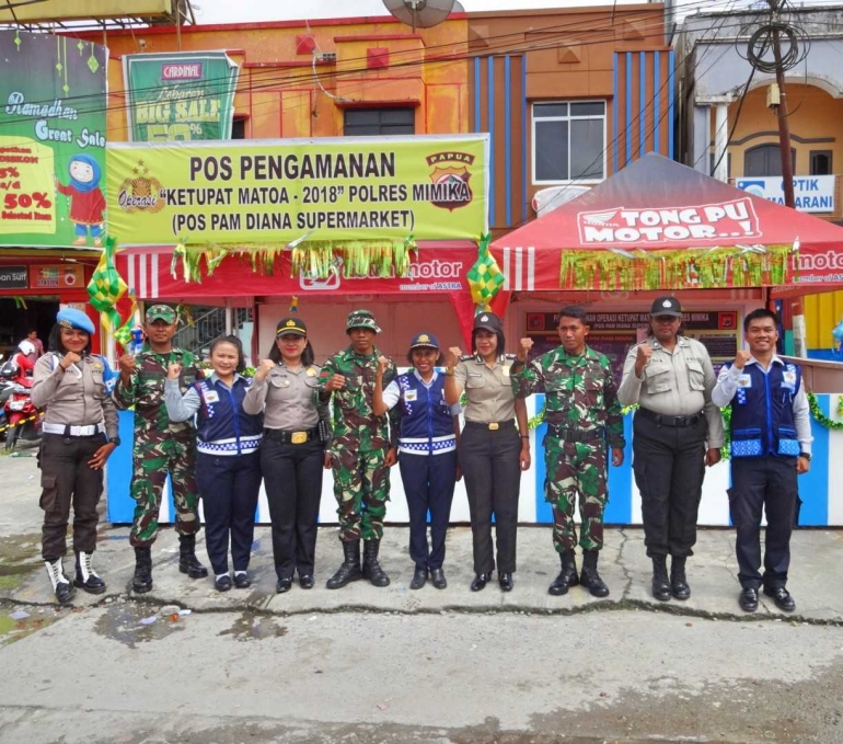 Dishub Bersama TNI POLRI Bersinergi Melakukan Pengawasan Arus Lalu Lintas di Timika, Papua. Dok:Pribadi