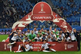 Jerman juara Piala Konfederasi 2017 pernah memainkan salah satu pertandingan penyisihan grup menghadapi Chile di Kazan Arena/Kompas.com/AFP