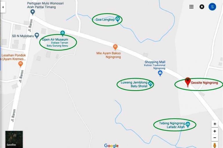 Geosite Ngingrong (diolah dari google map)
