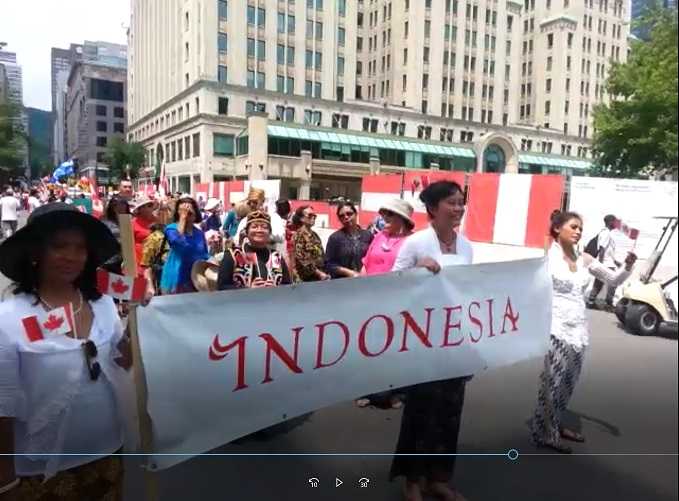 Kontingen Indonesia dalam parade Canada Day 2018. (dokpri).