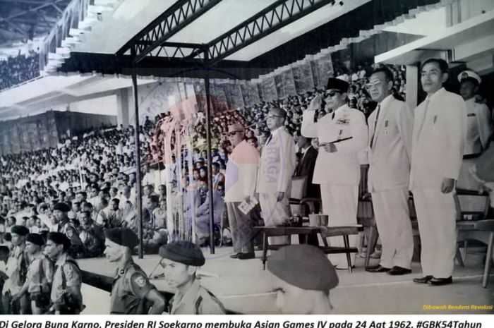 Pembukaan Asian Games 1962, Jakarta (Foto: intisari.grid.id)