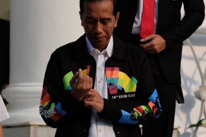 Presiden mempromosikan Asian Games lewat jaket (Foto: kompas.com)