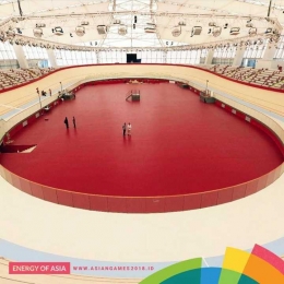 Megahnya fasilitas velodrome sebagaimana diabadikan oleh akun resmi Instagram milik Asian Games 2018.
