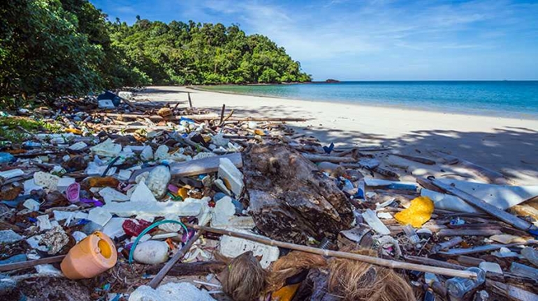 Sampah-sampah plastik yang menyatu dengan lautan dan pantai tentunya sangat berbahaya bagi biota laut. Foto dok. Ecomagzine