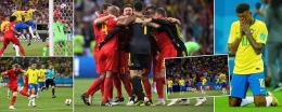 Sejumlah potret pertandingan Brasil kontra Belgia di perempatfinal Piala Dunia 2018/Gambar dari Dailymail.co.uk