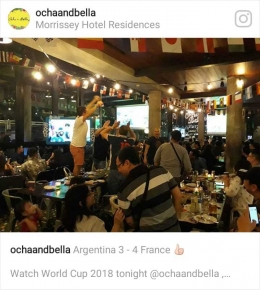 Suasana nobar Piala Dunia di Ocha&Bella (koleksi IG ocha&bella)