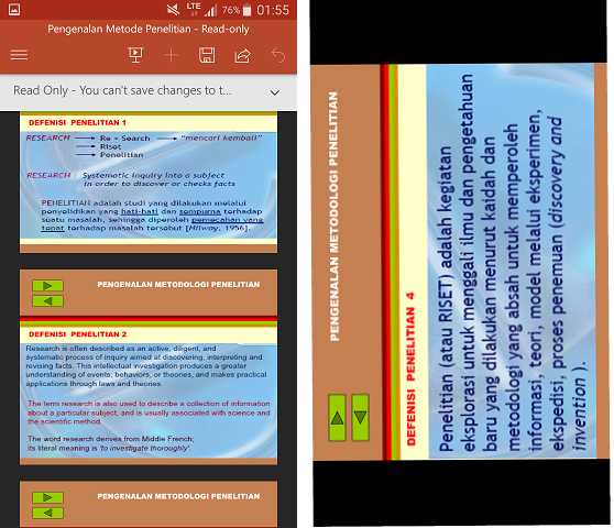 Tampilan PowerPoint mobile (dokpri)