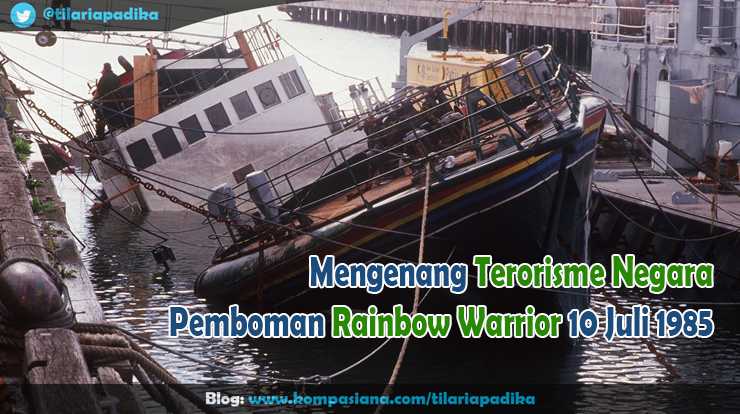 Kapal Green Peace Rainbow Warrior yang dibob agen rahasia Prancis [sumber: Theguardian.com]