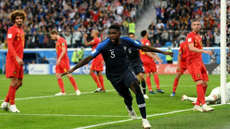 Samuel Umtiti mengantar Timnas Prancis ke lag final Piala Dunia 2018 (www.sportingnews.com)