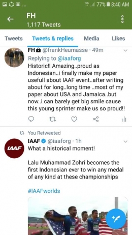sumber : Dokumentasi pribadi # retweet #IAAF