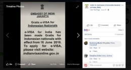 Pengumuman resmi dari Kedutaan India Jakarta mengenai E-visa bebas biaya untuk pemegang paspor RI