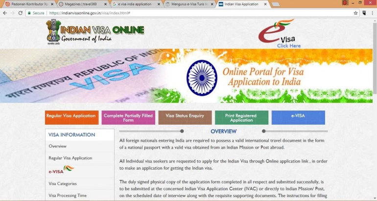 Pastikan Anda masuk ke situs resmi E-visa India