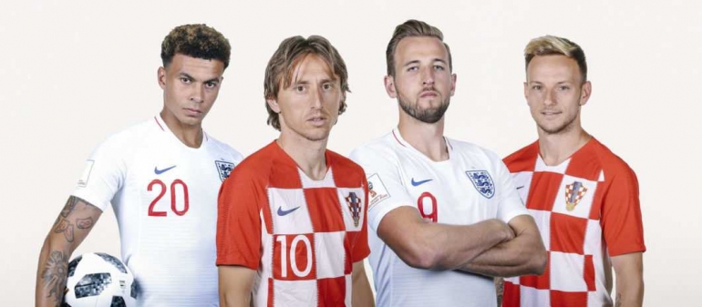 Luka Modric, nomor dari kiri, dan teamnya dari Kroasia mampu mengalahkan team Inggris, 2-1, luar biasa! Sumber: worldnews.com