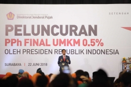 Peluncuran Final UMKM 0,5% oleh Bapak Presiden Joko Widodo.. angin segar bagi para pelaku UMKM