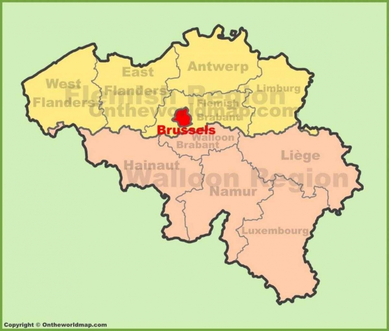 Peta Belgia (grafis : id.maps-brussels.com)