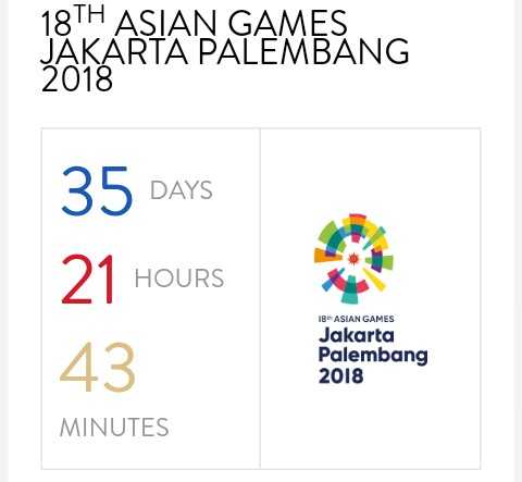 35 Hari lagi jelang pembukaan Asian Games 2018 (dok-AsianGames2018.id)
