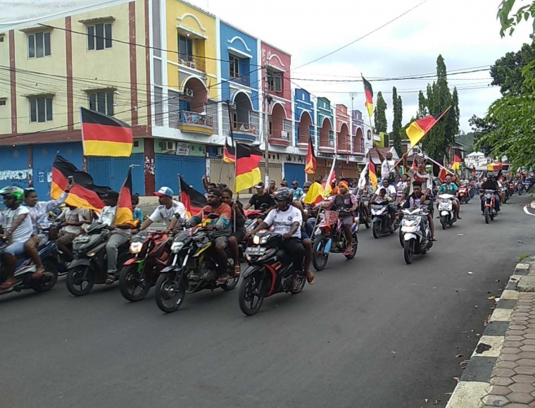 Konvoi pendukung jerman di kota manokwari (Foto Pribadi)