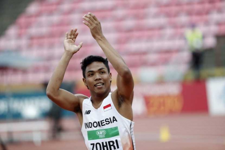 Lalu Muhammad Zohri, pelari Indonesia pertama yang berhasil juara di Kejuaraan Dunia Atletik IAAF U-20| Sumber: Reuters