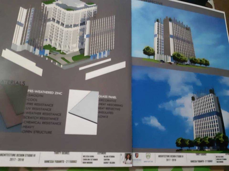 Dokumentasi pribadi Tampak depan dengan 'exploded axonometry' nya.