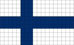 Geometri bendera Finlandia. Satu kotak mewakili satu unit luas. (Dokumen pribadi)